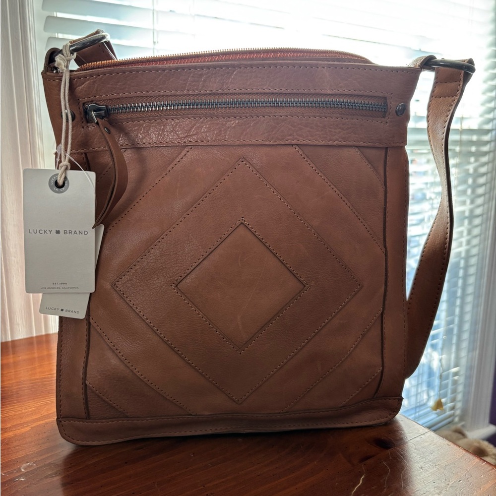 Lucky Brand Brown MAKA Leather Crossbody Bag